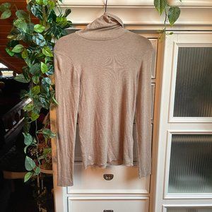 Polo Ralph Lauren Light Brown Ribbed Turtleneck Sweater